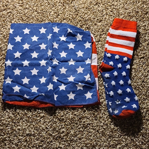 Mens July 4th holiday patriotic sock bandanna comb - Picture 1 of 9